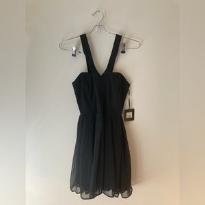 Little Black Sleeveless Mini A-Line Chiffon Dress